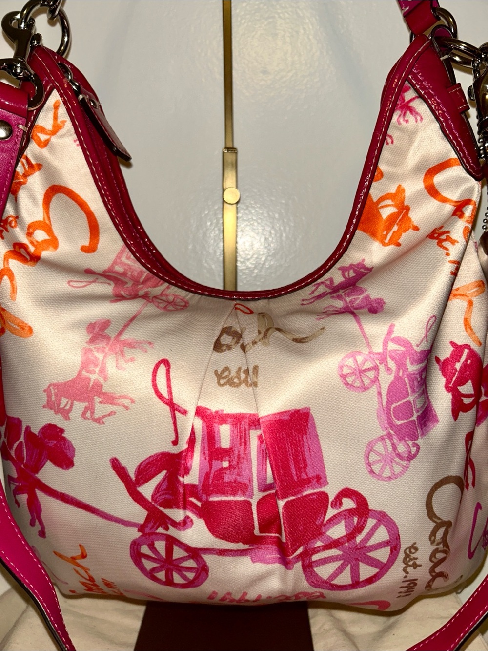 Coach Horse & Carriage Pleated Sateen Hobo Bag. Has Original Price Tag - Picture 2 of 13